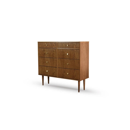 CASSETTIERA ALTA VINTAGE CON POMELLI OTTONE