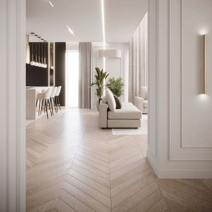 LISTELLO PARQUET PREFINITO IN ROVERE EUROPEO PER POSA A SPINA FRANCESE 45°