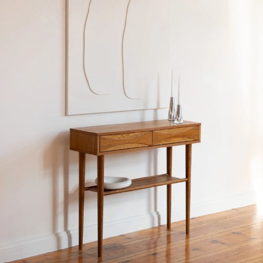 CONSOLLE VINTAGE CON CASSETTI DECORATI