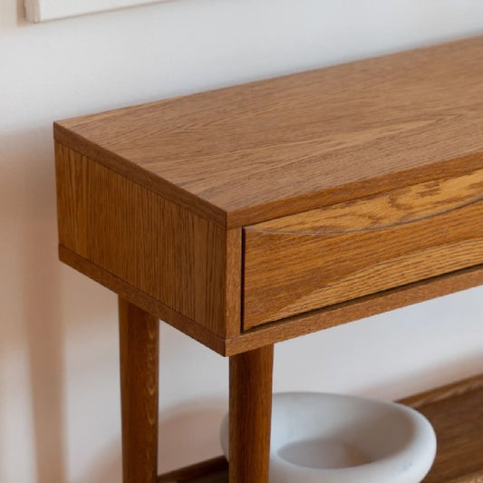 CONSOLLE VINTAGE CON CASSETTI DECORATI