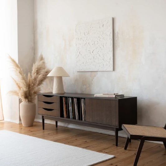 CREDENZA VINTAGE VINILI SLIDE E CASSETTI