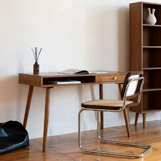 CONSOLLE SCRITTOIO VINTAGE CON POMELLO OTTONE