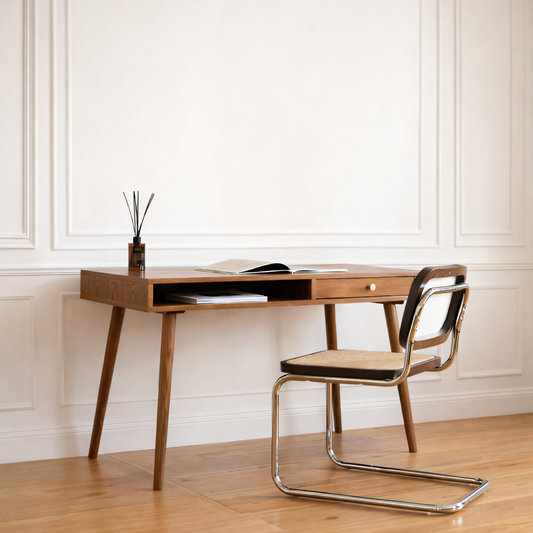 CONSOLLE SCRITTOIO VINTAGE CON POMELLO OTTONE